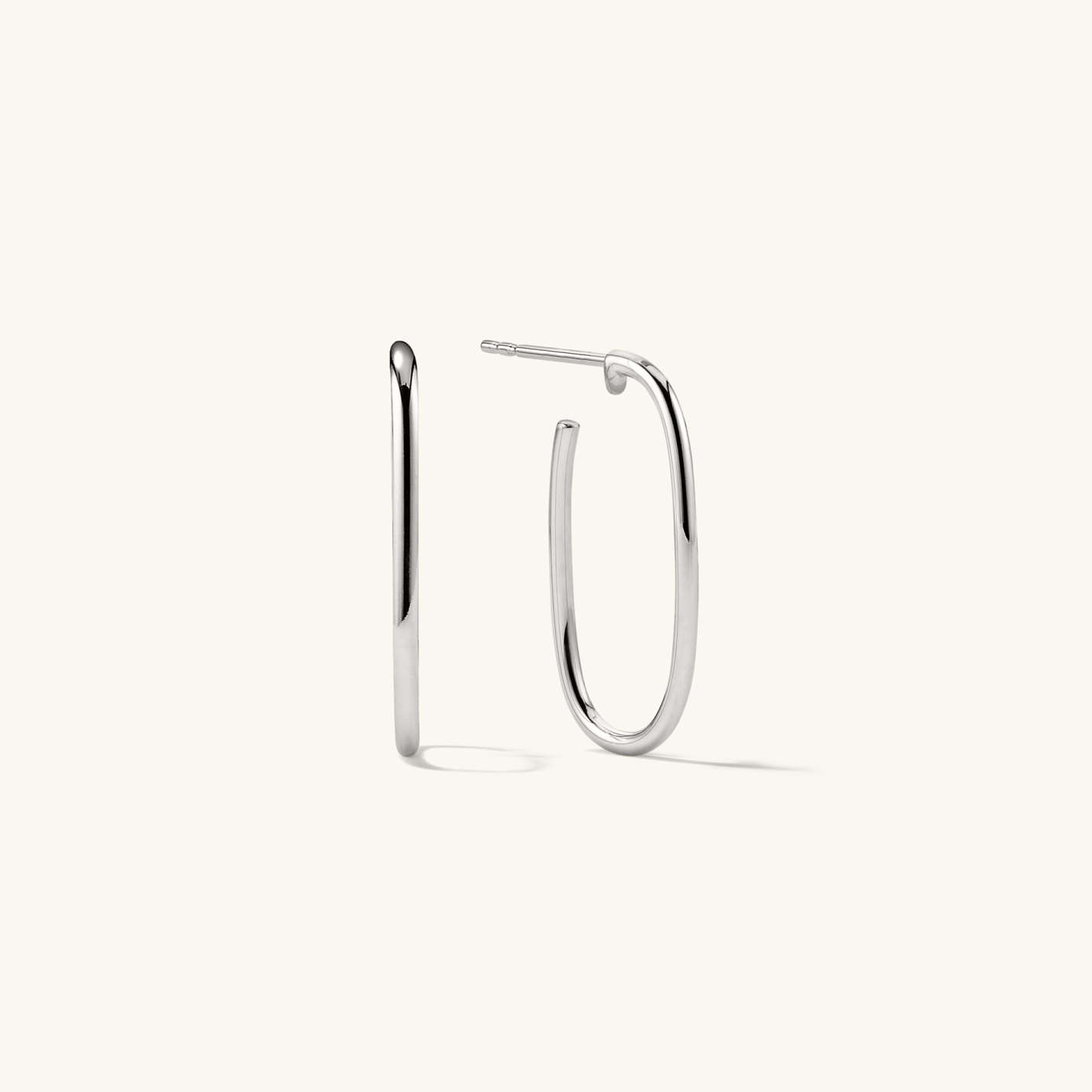 Paperclip Large And Modern 14K Gold Hoops Earrings