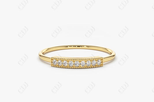 0.10CTW Lab Grown Micro Pave Diamond Wedding Ring  customdiamjewel Sterling Silver Yellow Gold VVS-EF