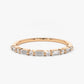 0.30CTW Baguette And Round Cut Natural Diamond Stackable Band  customdiamjewel 10 KT Solid Gold Rose Gold VVS-EF