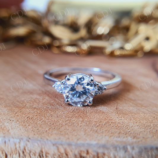1.0CT Round Cut Moissanite Engagement Ring  customdiamjewel   