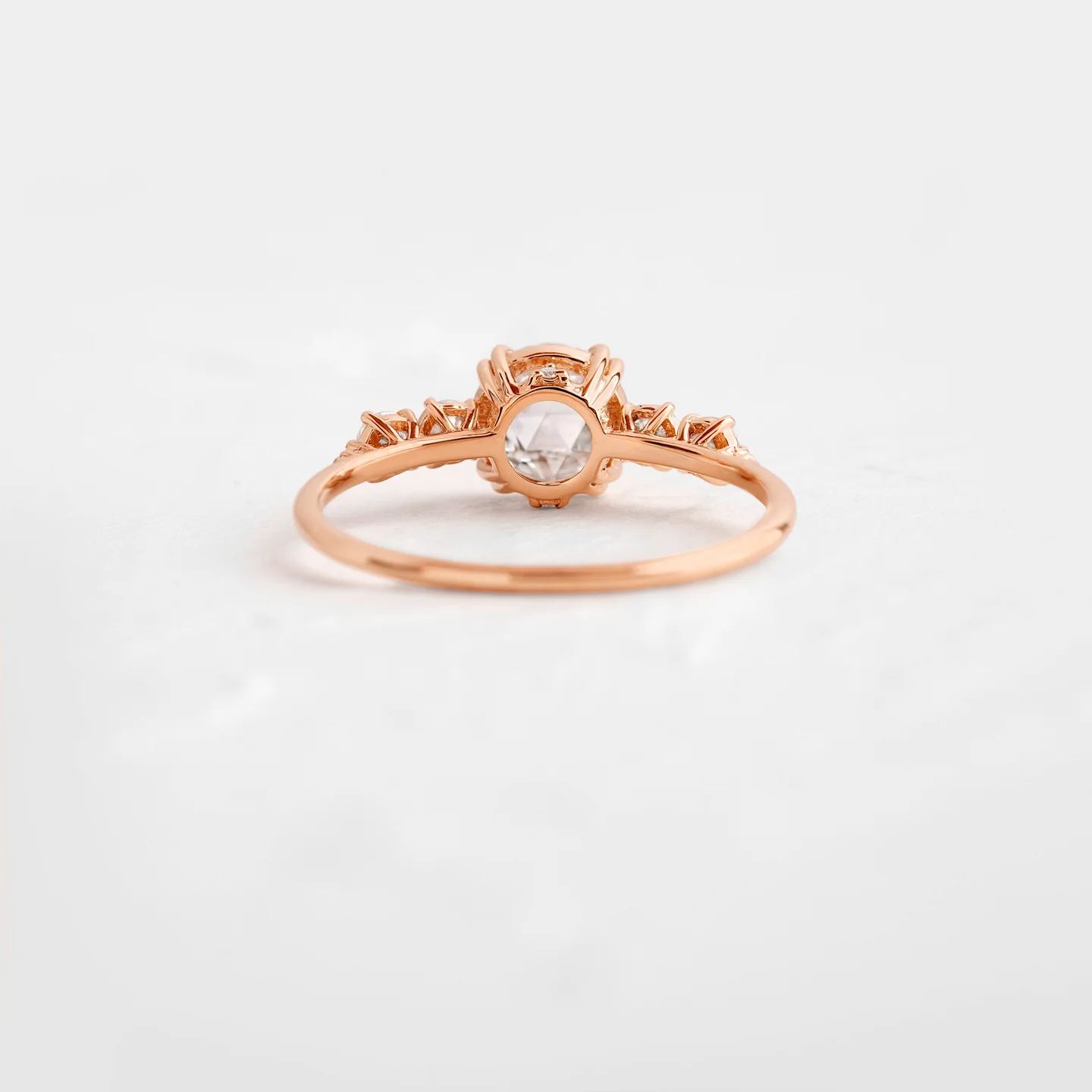 Rose Cut Moissanite Cluster Diamond Engagement Ring  customdiamjewel   