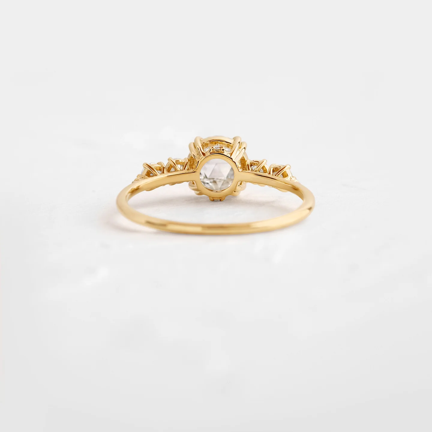 Rose Cut Moissanite Cluster Diamond Engagement Ring  customdiamjewel   