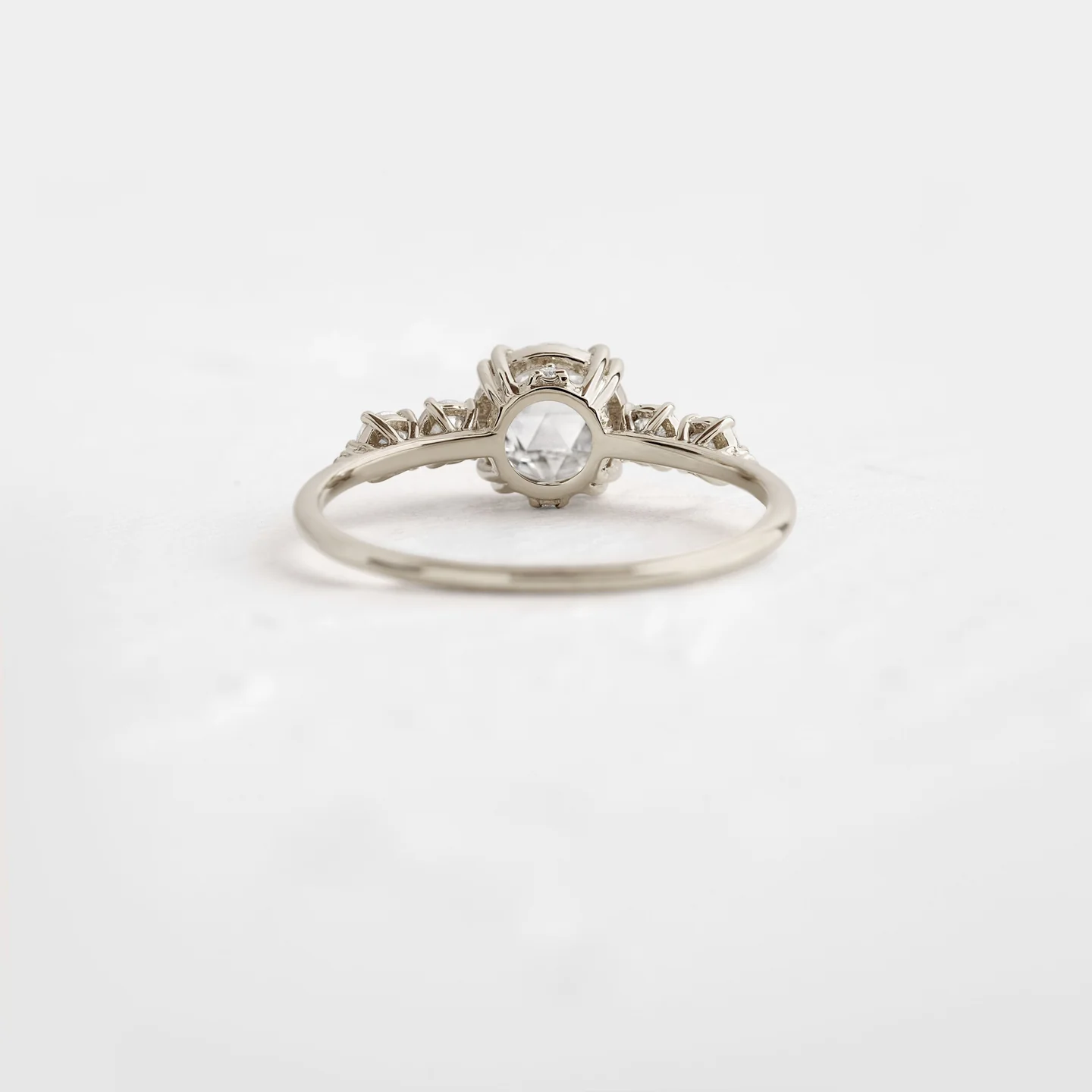 Rose Cut Moissanite Cluster Diamond Engagement Ring  customdiamjewel   