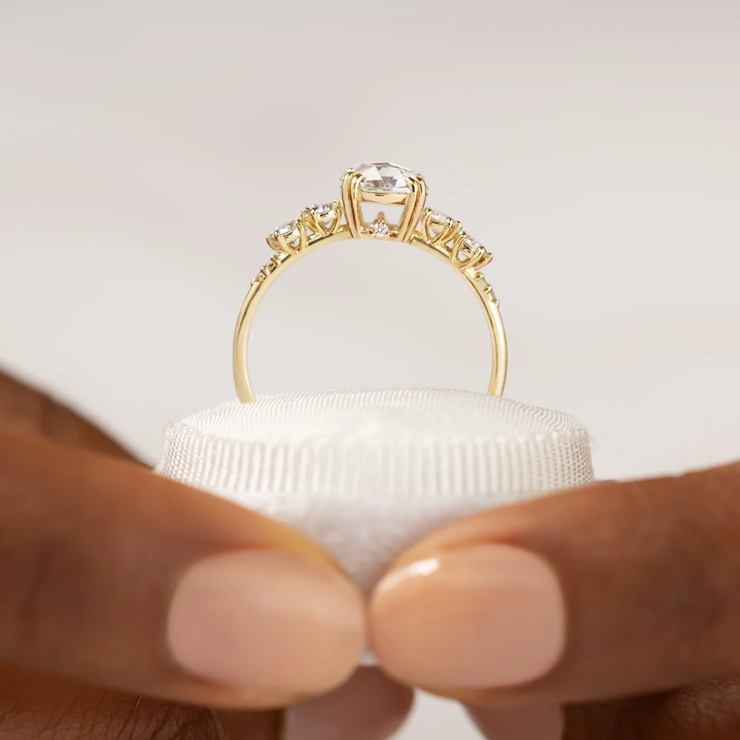 Rose Cut Moissanite Cluster Diamond Engagement Ring  customdiamjewel   