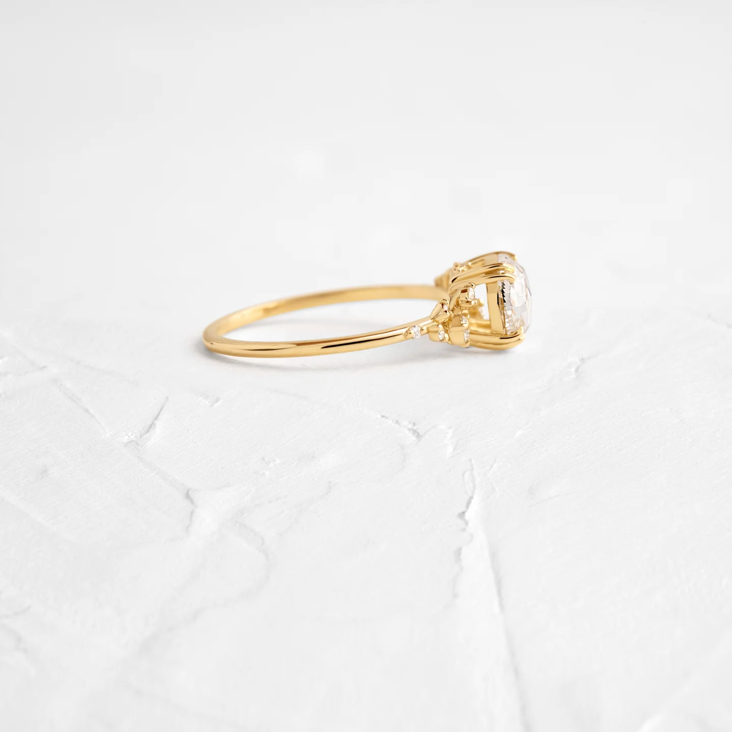 1.07CT Round Rose Cut Moissanite Engagement Ring  customdiamjewel   
