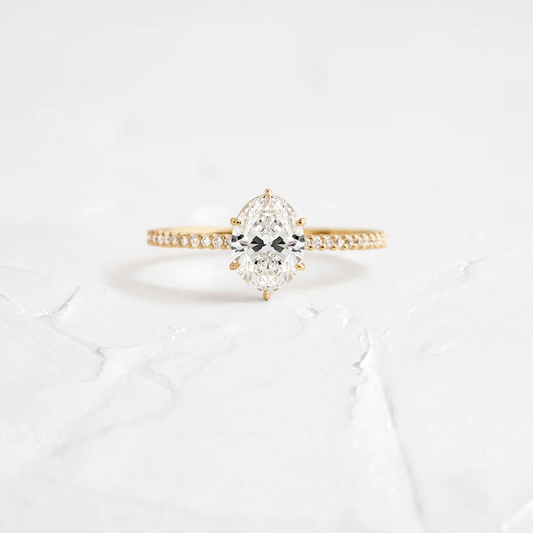 0.1CTW Half Eternity Moissanite Oval Cut Wedding Ring  customdiamjewel   