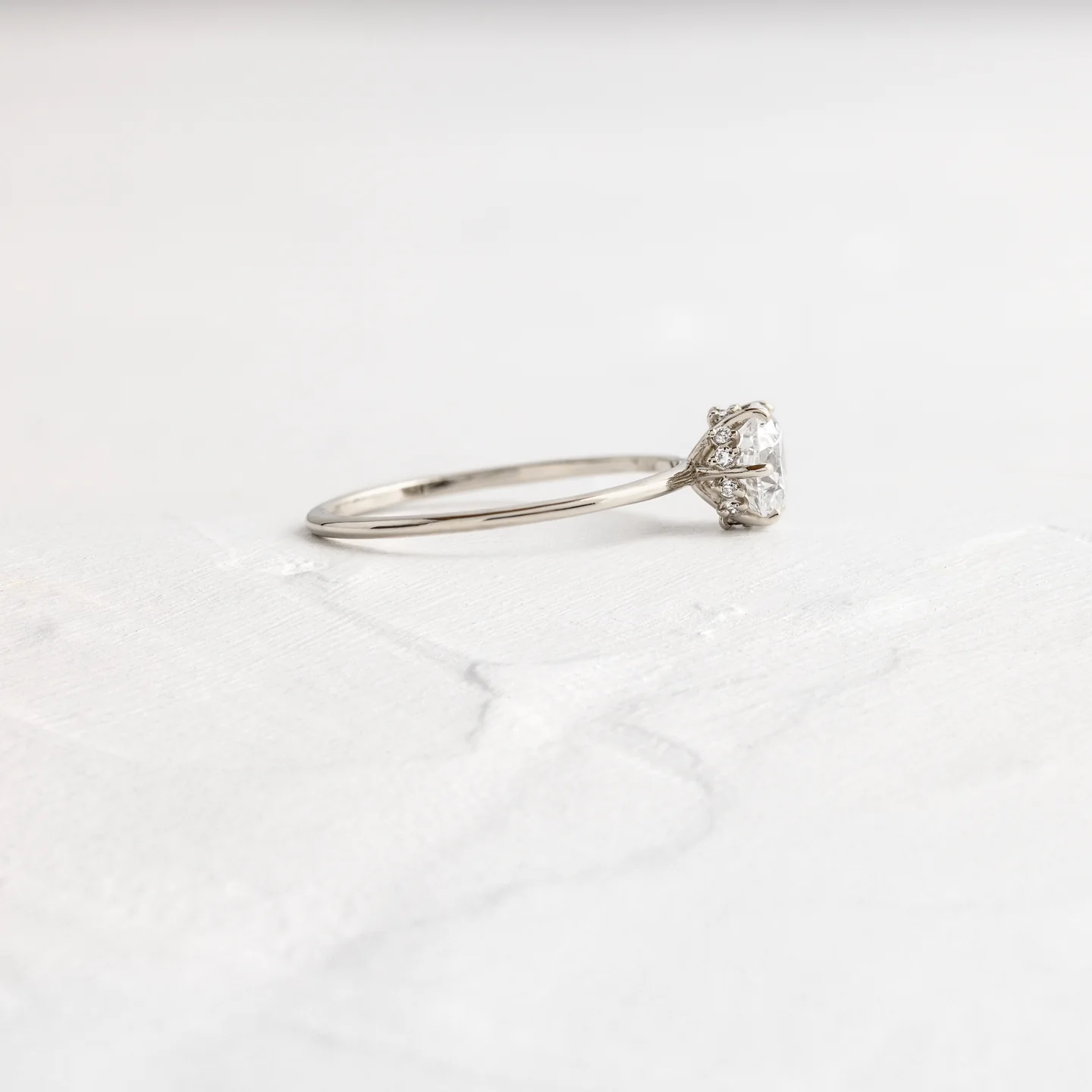 0.8CTW Round Six Prong Moissanite Engagement Ring  customdiamjewel   