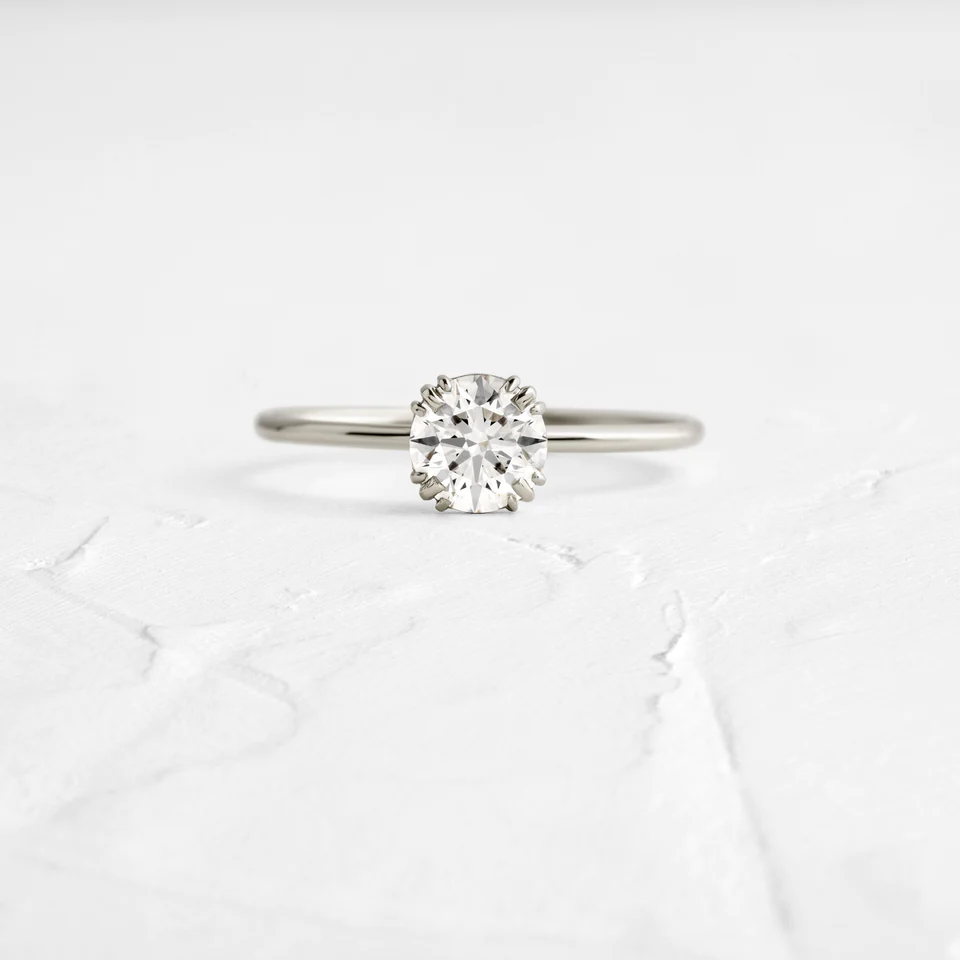 0.7CTW Vintage Prongs Round Cut Moissanite Ring  customdiamjewel   