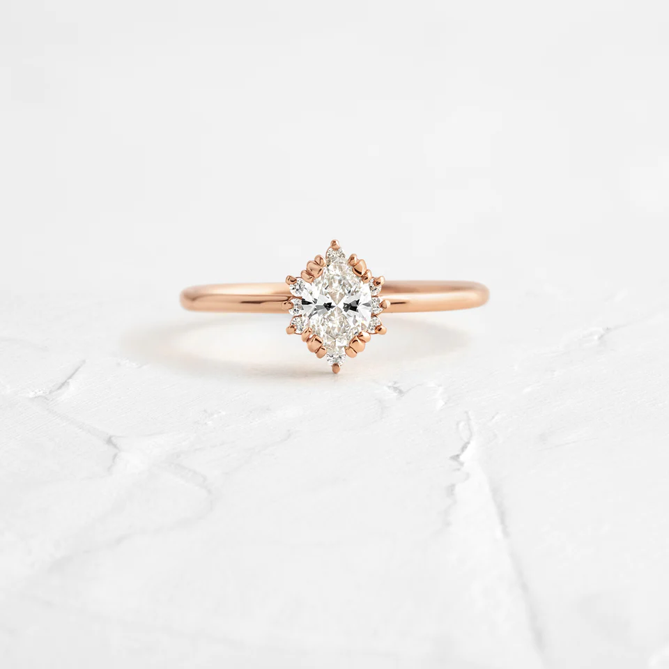 0.3CTW Oval Cut Cluster Moissanite Wedding Ring  customdiamjewel   