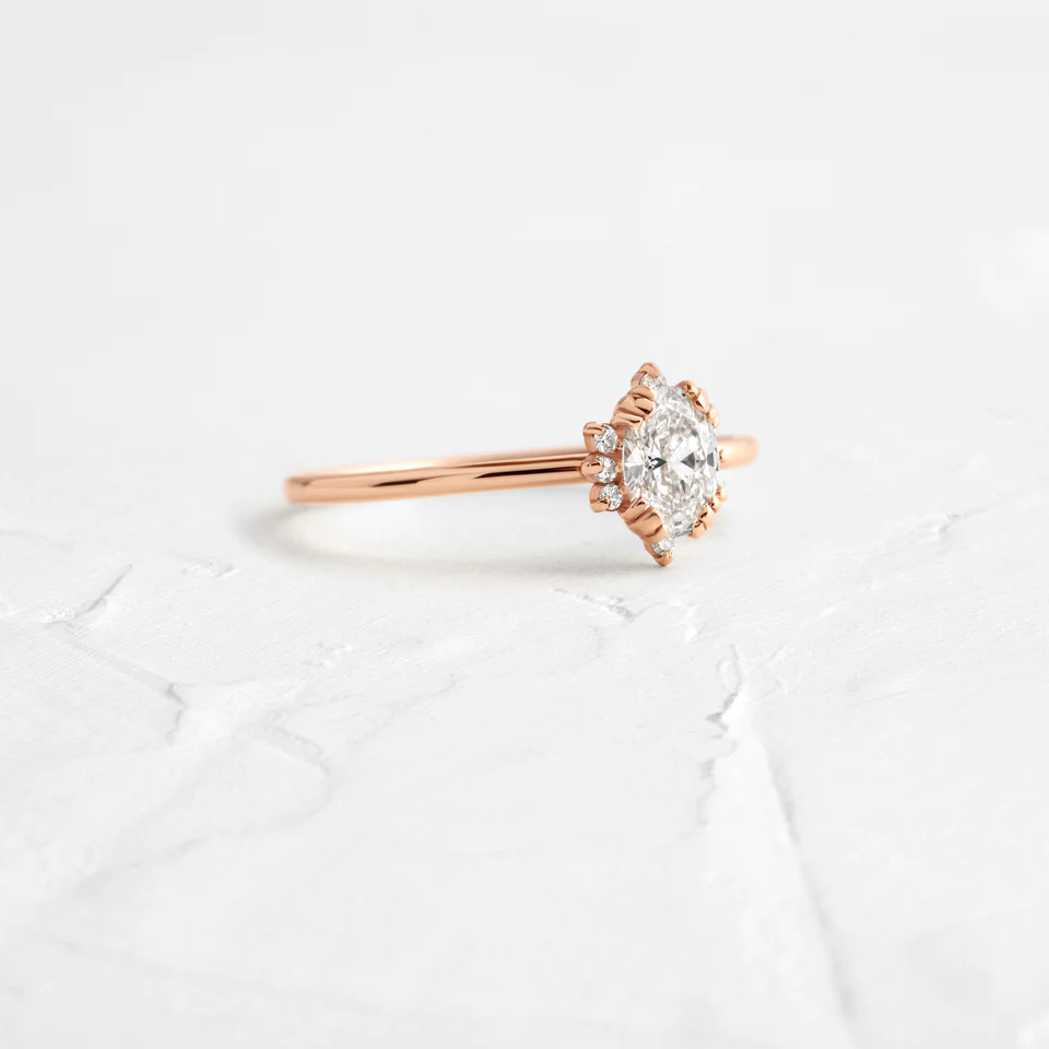 0.3CTW Oval Cut Cluster Moissanite Wedding Ring  customdiamjewel   