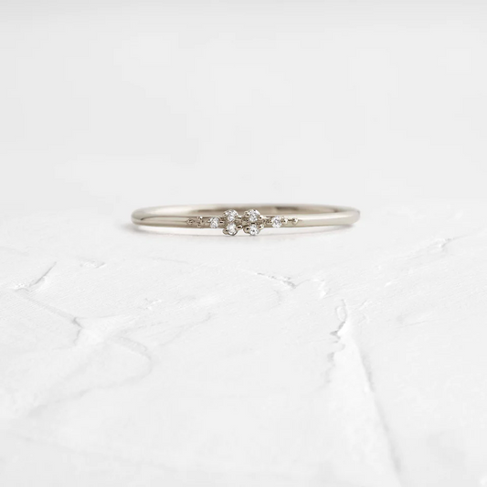 Round Cluster Lab Grown Diamond Wedding Band  customdiamjewel 10KT White Gold VVS-EF