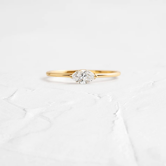 0.33CTW Marquise Cut Moissanite Engagement Ring  customdiamjewel   