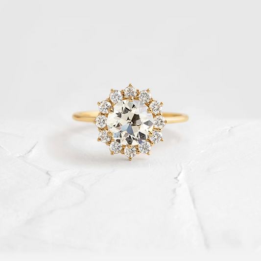 1.64CTW Antique Round Cut Moissanite Wedding Ring  customdiamjewel   