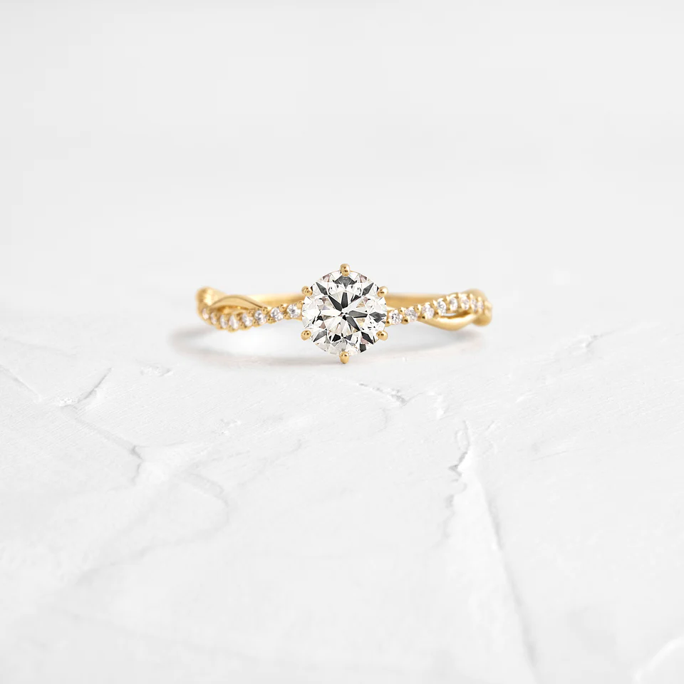 0.70CTW Round Cut Moissanite Twisted Diamond Ring  customdiamjewel   