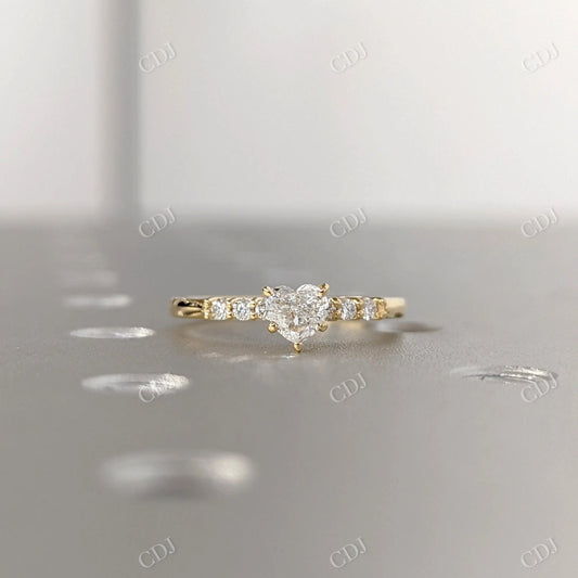 0.64CTW Heart Cut Moissanite Engagement Ring  customdiamjewel 10KT Yellow Gold VVS-EF