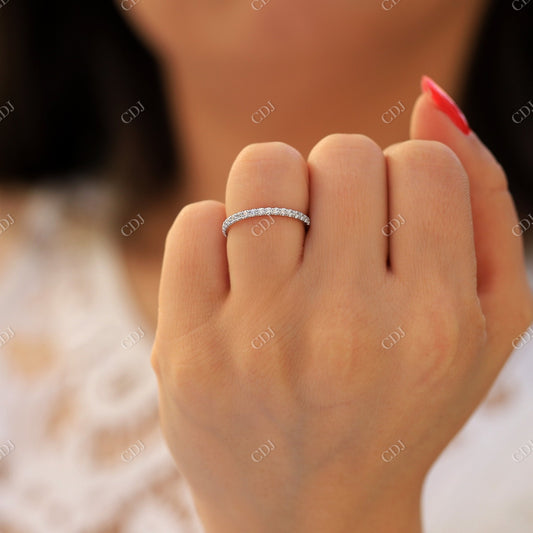 1.5mm Half Eternity Pave Moissanite Wedding Band  customdiamjewel   