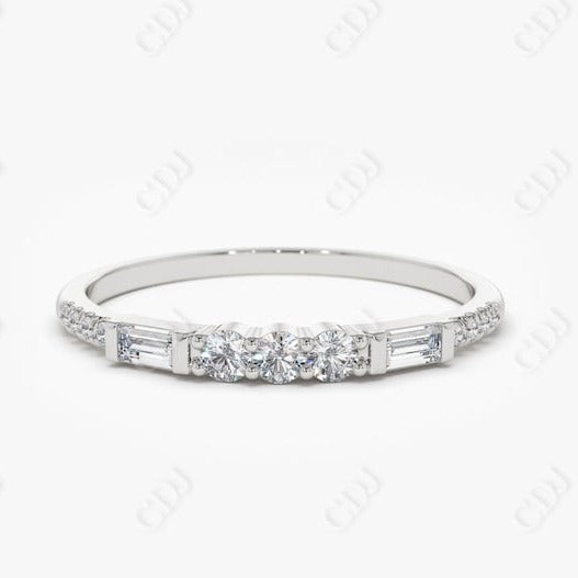 0.23CTW Lab Grown Baguette Unique Diamond Wedding Band  customdiamjewel Sterling Silver White Gold VVS-EF