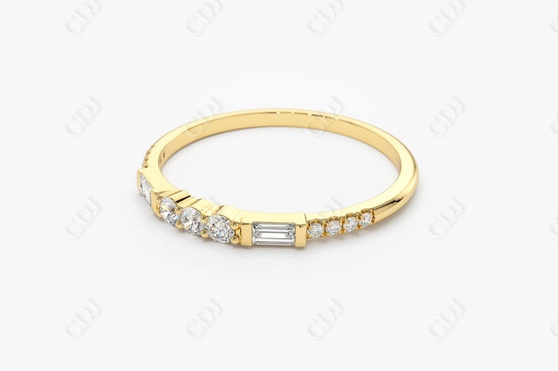 0.23CTW Lab Grown Baguette Unique Diamond Wedding Band  customdiamjewel   