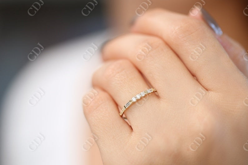 0.23CTW Lab Grown Baguette Unique Diamond Wedding Band  customdiamjewel   