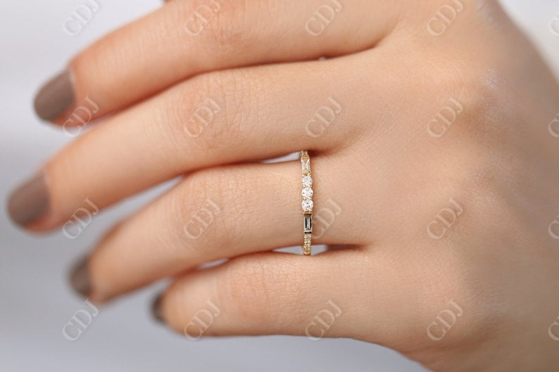0.23CTW Lab Grown Baguette Unique Diamond Wedding Band  customdiamjewel   