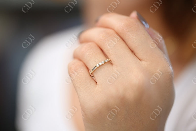 0.23CTW Lab Grown Baguette Unique Diamond Wedding Band  customdiamjewel   