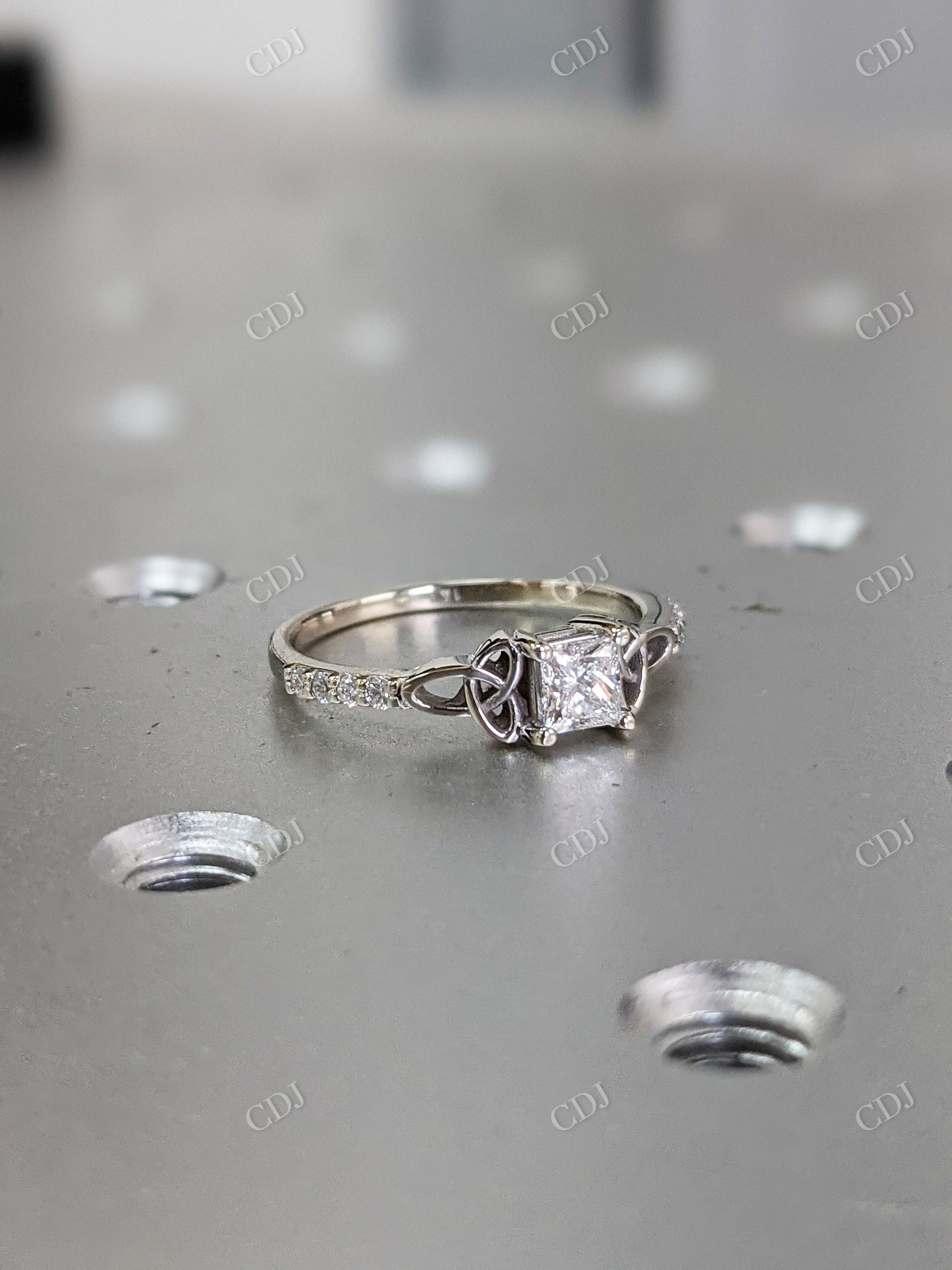 1.30CTW Princess Cut Moissanite Celtic Engagement Ring  customdiamjewel   