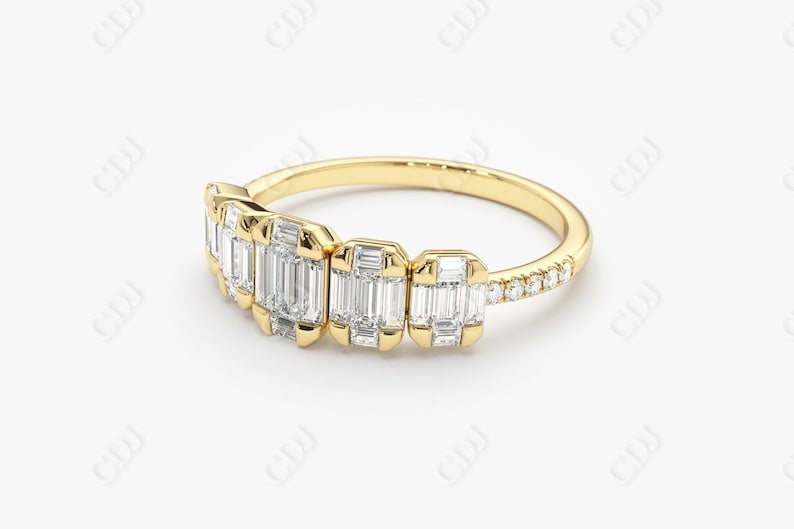 0.71CTW Lab Grown Baguette Diamond Wedding Band  customdiamjewel   