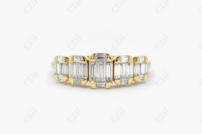0.71CTW Lab Grown Baguette Diamond Wedding Band  customdiamjewel Sterling Silver Yellow Gold VVS-EF
