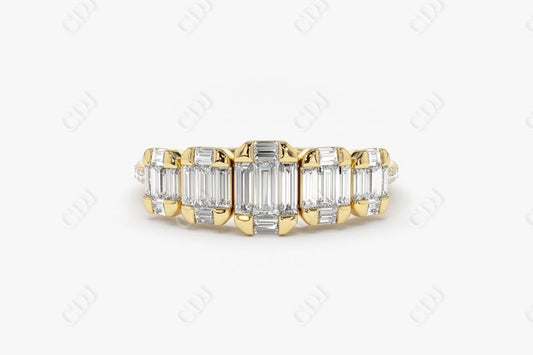 0.71CTW Lab Grown Baguette Diamond Wedding Band  customdiamjewel Sterling Silver Yellow Gold VVS-EF