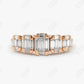 0.71CTW Lab Grown Baguette Diamond Wedding Band  customdiamjewel Sterling Silver Rose Gold VVS-EF
