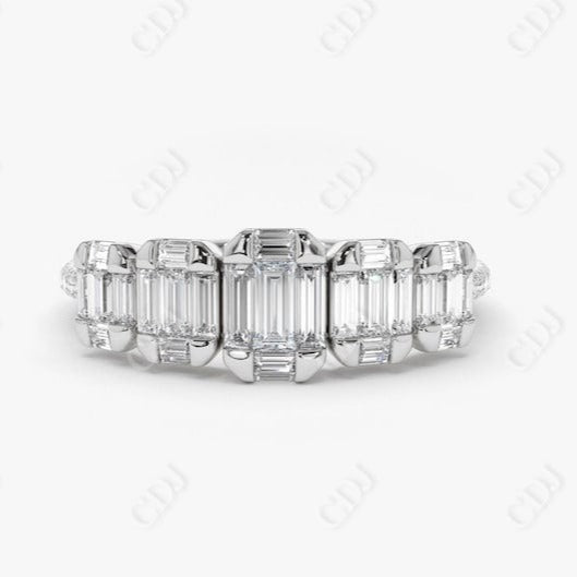 0.71CTW Lab Grown Baguette Diamond Wedding Band  customdiamjewel Sterling Silver White Gold VVS-EF
