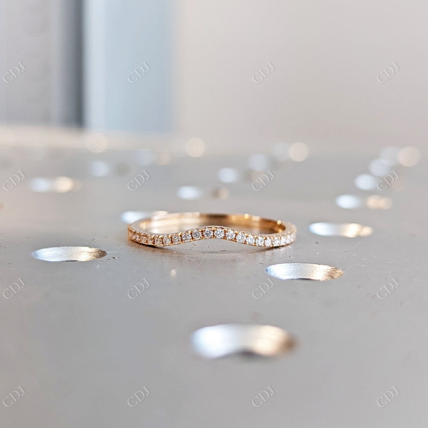 0.20CTW Round Pave Lab Grown Diamond Curved Band