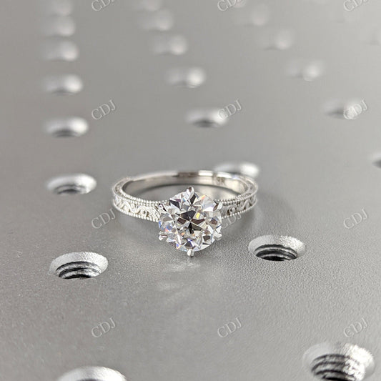 1.50CT Vintage Old European Cut Moissanite Ring  customdiamjewel 10KT White Gold VVS-EF