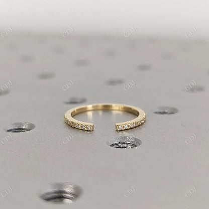 14K Solid Gold Open Diamond Wedding Ring  customdiamjewel 10 KT Yellow Gold VVS-EF