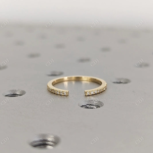 14K Solid Gold Open Diamond Wedding Ring  customdiamjewel 10 KT Yellow Gold VVS-EF