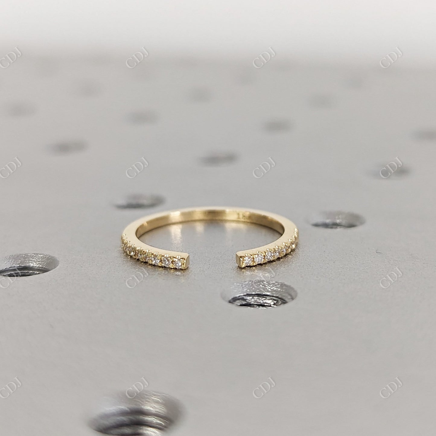0.10CTW Round Lab Grown Diamond Open Minimalist Ring  customdiamjewel 10KT Yellow Gold VVS-EF