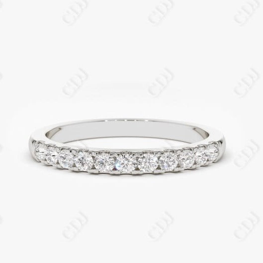 0.33CTW Lab Grown Half Eternity Diamond Wedding Band  customdiamjewel Sterling Silver White Gold VVS-EF