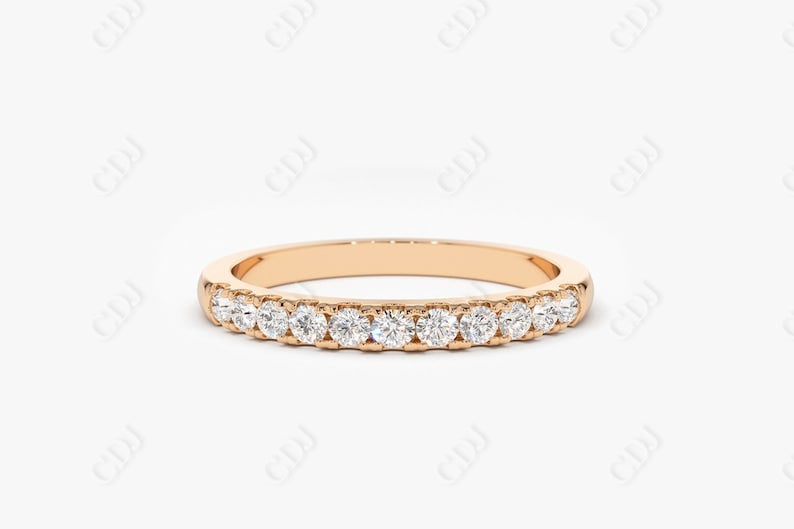 0.33CTW Lab Grown Half Eternity Diamond Wedding Band  customdiamjewel Sterling Silver Rose Gold VVS-EF