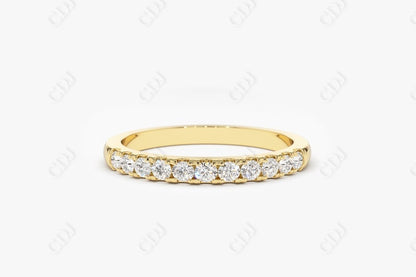 0.33CTW Lab Grown Half Eternity Diamond Wedding Band  customdiamjewel Sterling Silver Yellow Gold VVS-EF