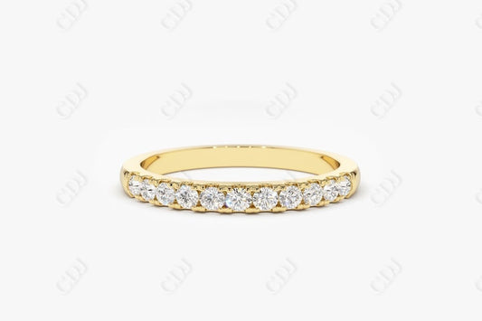 0.33CTW Lab Grown Half Eternity Diamond Wedding Band  customdiamjewel Sterling Silver Yellow Gold VVS-EF