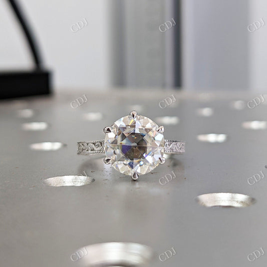 2.50CT Old European Cut Moissanite Engagement Ring  customdiamjewel 10KT White Gold VVS-EF
