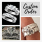 Moissanite Bridal Ring Set Heart Ring Princess Cut Band  customdiamjewel   