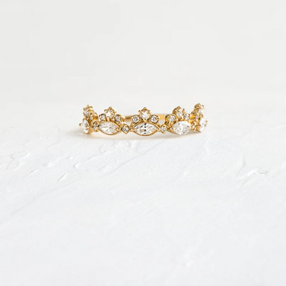 0.846CTW Cluster Natural Diamond Wedding Band  customdiamjewel 10KT Yellow Gold VVS-EF