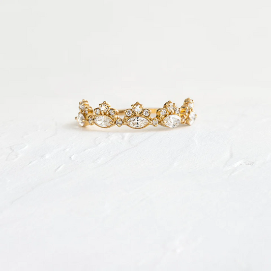 0.846CTW Cluster Natural Diamond Wedding Band  customdiamjewel 10KT Yellow Gold VVS-EF