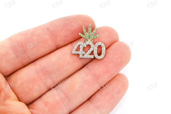 Weed Leaf 420 Diamond Hip Hop Pendant customdiamjewel