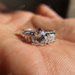 Moissanite Bridal Ring Set Heart Ring Princess Cut Band  customdiamjewel   