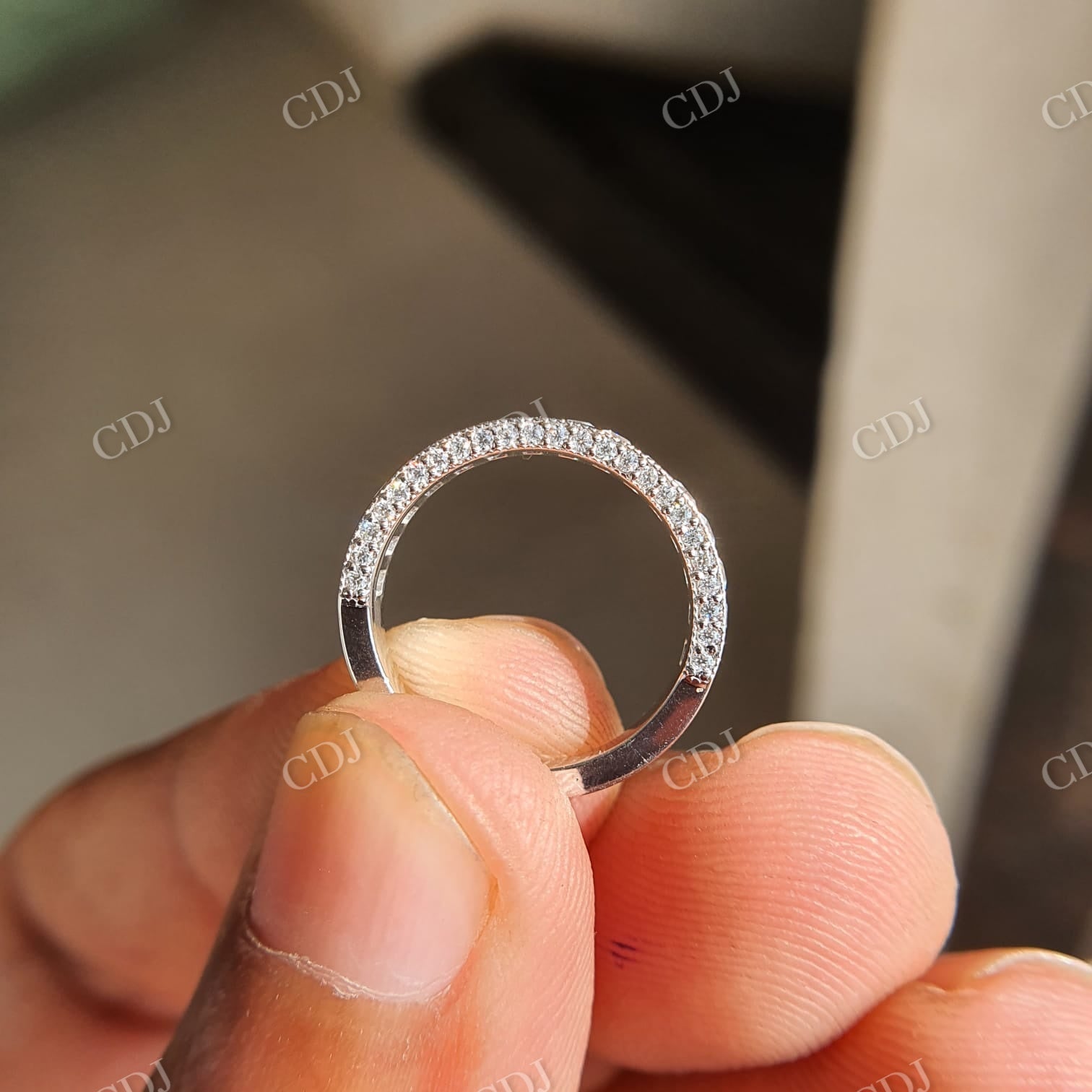 Moissanite Bridal Ring Set Heart Ring Princess Cut Band  customdiamjewel   