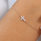 Tiny Natural Diamond 14K Gold Cross Bracelet  customdiamjewel   