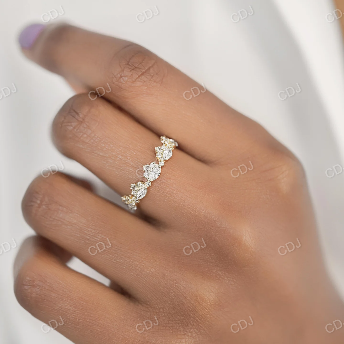 0.846CTW Cluster Natural Diamond Wedding Band  customdiamjewel   