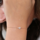 Tiny Natural Diamond 14K Gold Cross Bracelet  customdiamjewel   